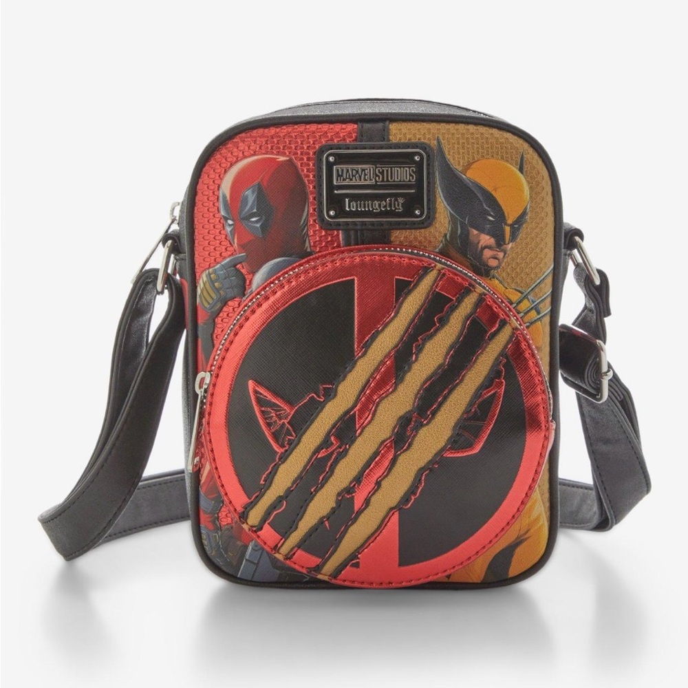 Loungefly Marvel Deadpool & Wolverine Split Logo Crossbody Bag